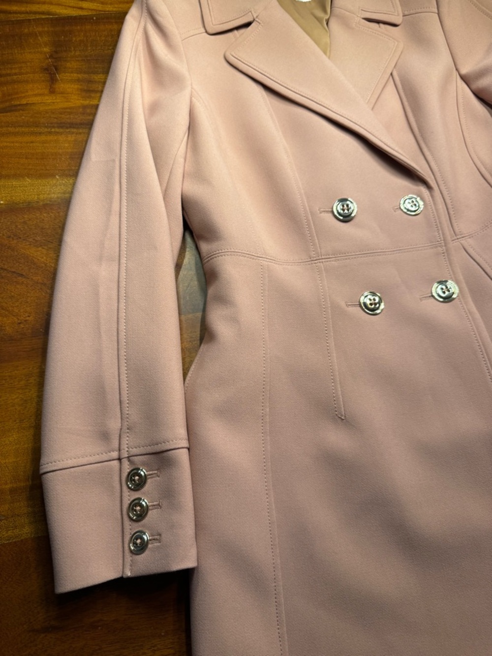 White House Black Market Womens Rose Pink Long Jacket Blazer Coat Sz M - Picture 3 of 8